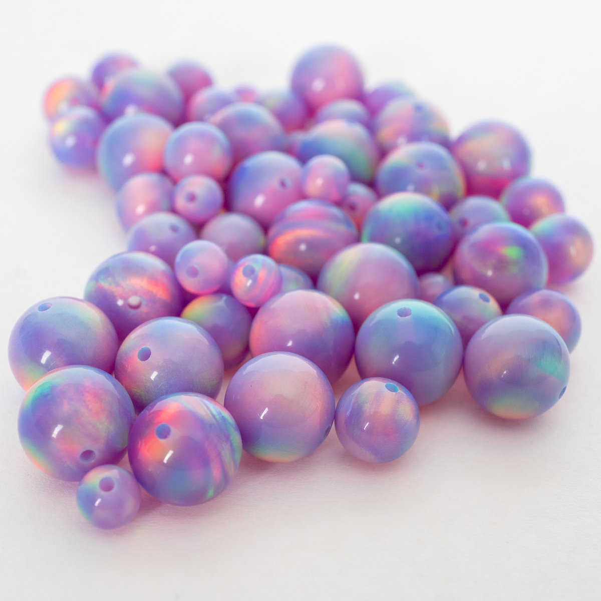 Mauve Cosmic Glitter Beads 12mm