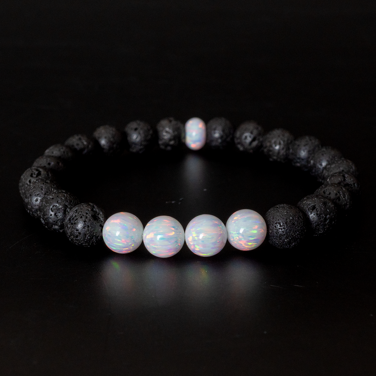 DIY Kit beads bracelet, opalite lava stone gemstone beads