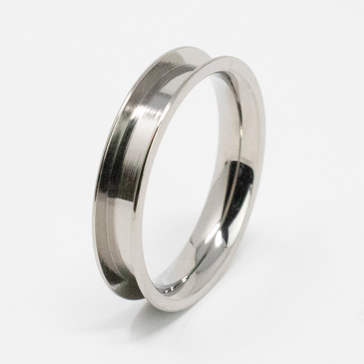 Titanium Ring Blank - 8mm Wide 4mm Channel - Ring for Jewelry