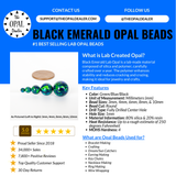 Black Emerald Opal Craft Beads