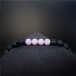 Cherry Blossom Opal & Lava Stone Beaded Bracelet