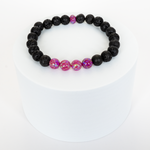 Hibiscus Opal & Lava Stone Beaded Bracelet