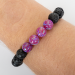 Hibiscus Opal & Lava Stone Beaded Bracelet