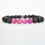 Hibiscus Opal & Lava Stone Beaded Bracelet