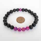 Hibiscus Opal & Lava Stone Beaded Bracelet