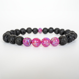 Hibiscus Opal & Lava Stone Beaded Bracelet