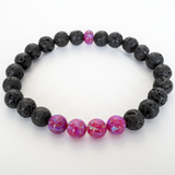 Hibiscus Opal & Lava Stone Beaded Bracelet