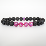 Hibiscus Opal & Lava Stone Beaded Bracelet