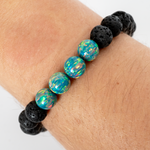 Jade Opal & Lava Stone Beaded Bracelet