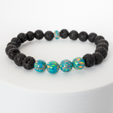 Jade Opal & Lava Stone Beaded Bracelet