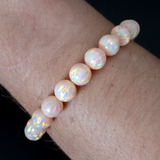 Peach Fuzz Opal Beaded Bracelet - New Design