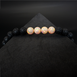 Peach Fuzz Opal & Lava Stone Beaded Bracelet - New Design