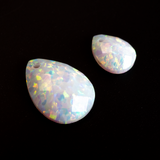 Pearl White Faceted Pear Cut Opal Cabochon