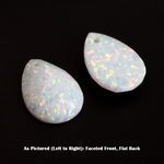 Pearl White Faceted Pear Cut Opal Cabochon