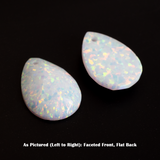 Pearl White Faceted Pear Cut Opal Cabochon