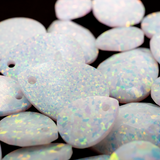 Pearl White Faceted Pear Cut Opal Cabochon