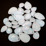 Pearl White Faceted Pear Cut Opal Cabochon