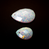 Pearl White Faceted Pear Cut Opal Cabochon