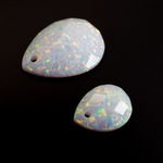 Pearl White Faceted Pear Cut Opal Cabochon