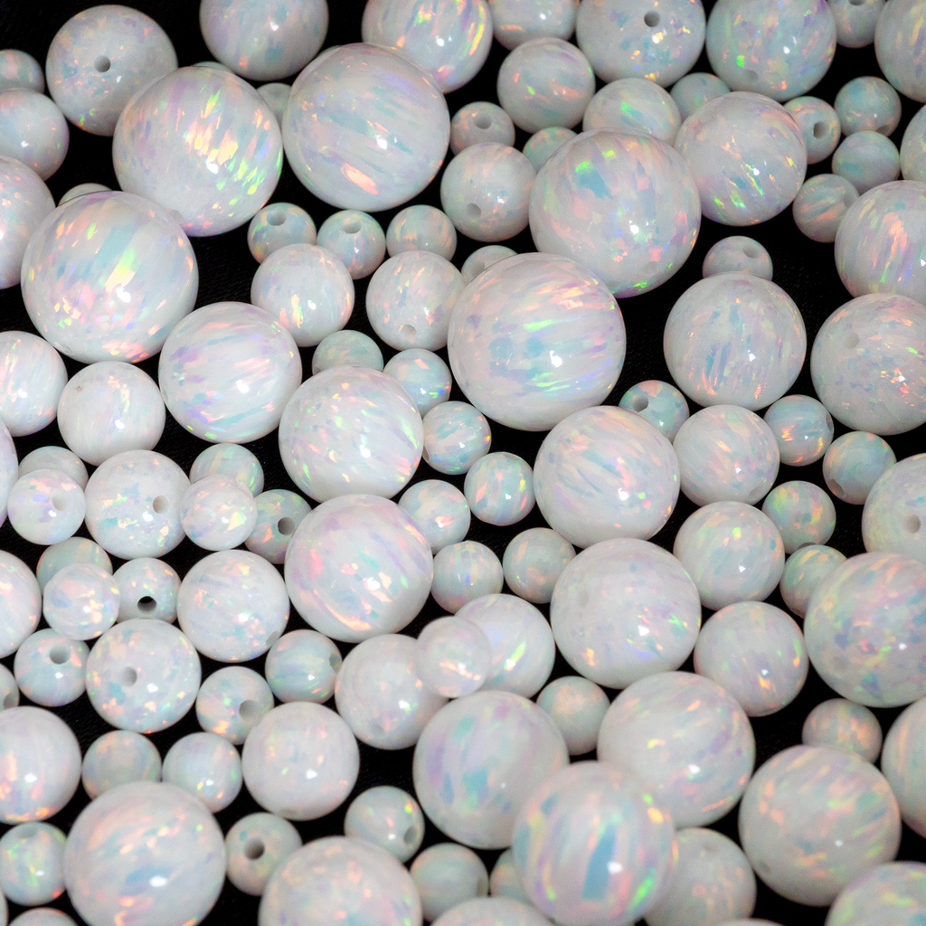 Gorgeous White Opal Gemstone Round Loose Beads for Jewelry Making (8mm, White Opal)