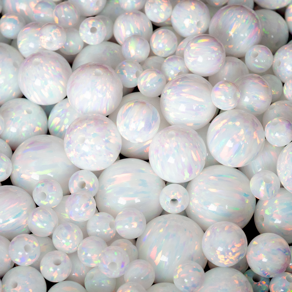 12MM White Opal Beads (144 pieces)