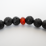 Ruby Red Opal & Lava Stone Beaded Bracelet - New Design