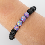 Ultra Violet Opal & Lava Stone Beaded Bracelet - New Design