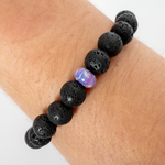 Ultra Violet Opal & Lava Stone Beaded Bracelet - New Design