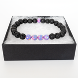 Ultra Violet Opal & Lava Stone Beaded Bracelet - New Design