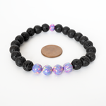 Ultra Violet Opal & Lava Stone Beaded Bracelet - New Design