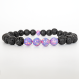 Ultra Violet Opal & Lava Stone Beaded Bracelet - New Design