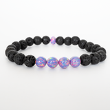 Ultra Violet Opal & Lava Stone Beaded Bracelet - New Design