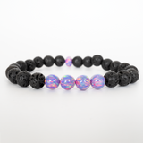 Ultra Violet Opal & Lava Stone Beaded Bracelet - New Design