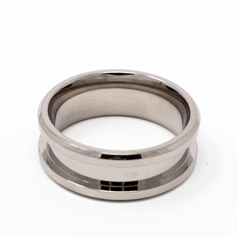 Titanium Ring Blank - 8mm Wide 4mm Channel - Ring for Jewelry