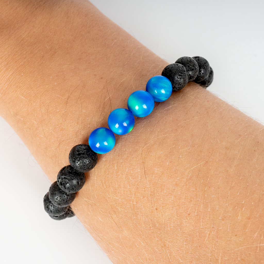 Lava Stones & Custom Beads- Men's Beaded Bracelet