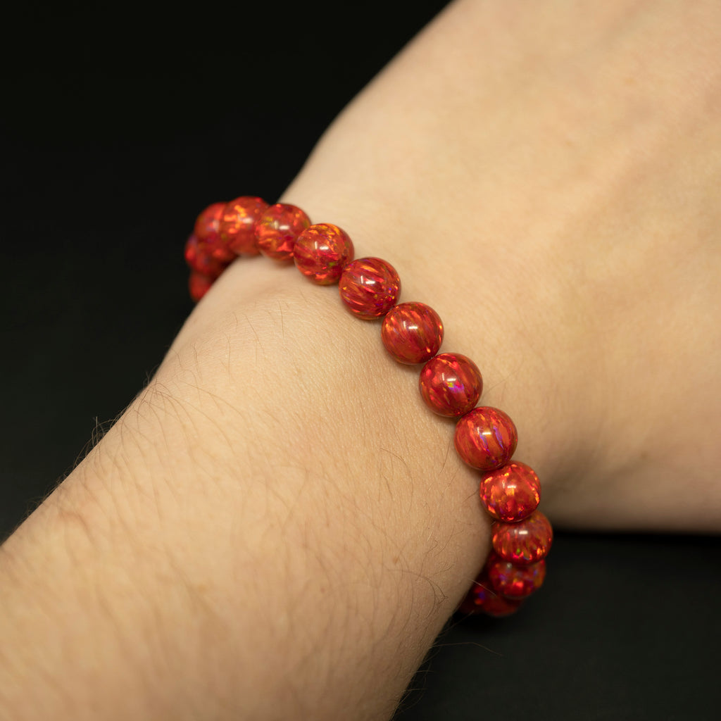 rose gold and ruby beaded bracelet – Meira T Boutique